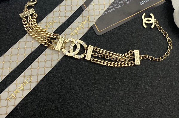 'Double C' Gold Bracelet