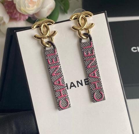 ‘Nameplate’ Drop Earrings